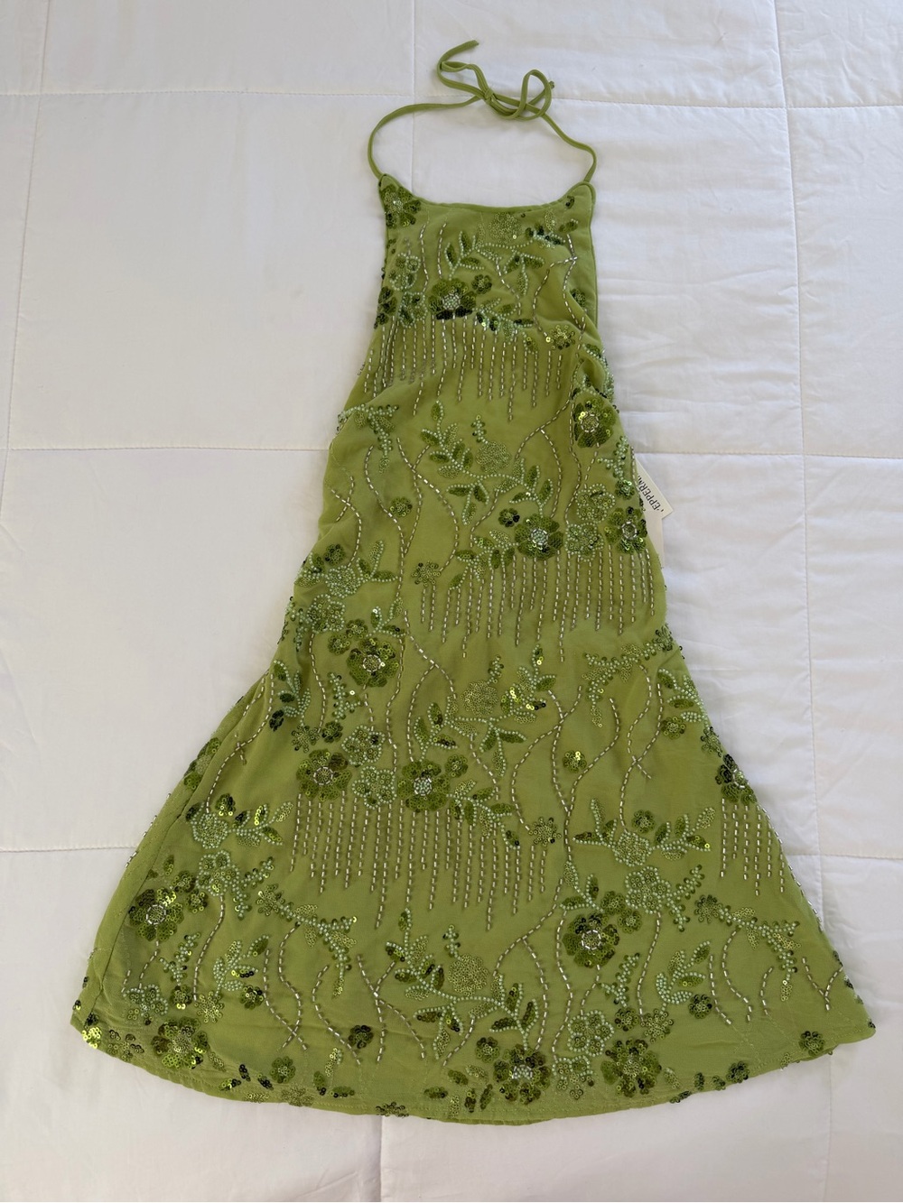 Brand New- Peppermayo Leo Beaded Mini Dress in Green 🥝✨ - Picture 4 of 12